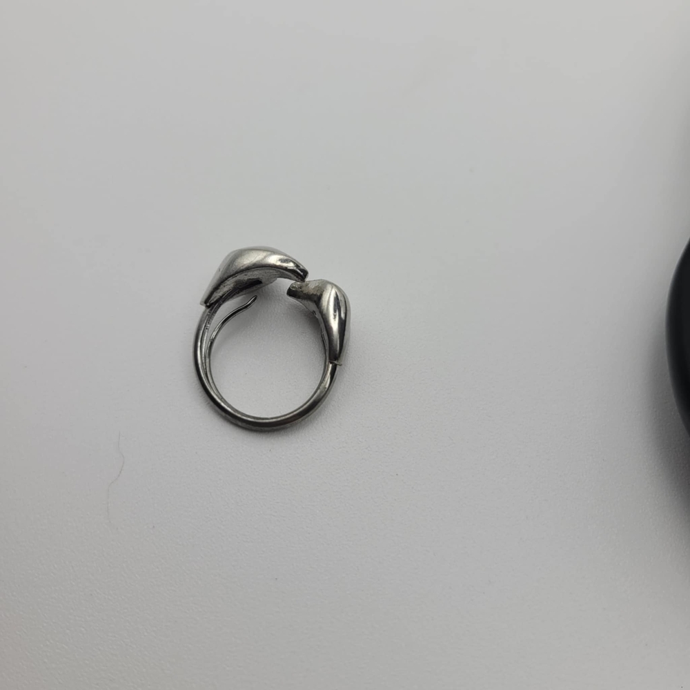 Silver Tone Heart Adjustable Ring - image 4